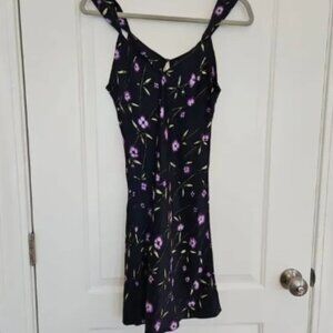 Valerie Stevens For Lord & Taylor Floral Silk Dress, Small Feminine, Demure Vtg